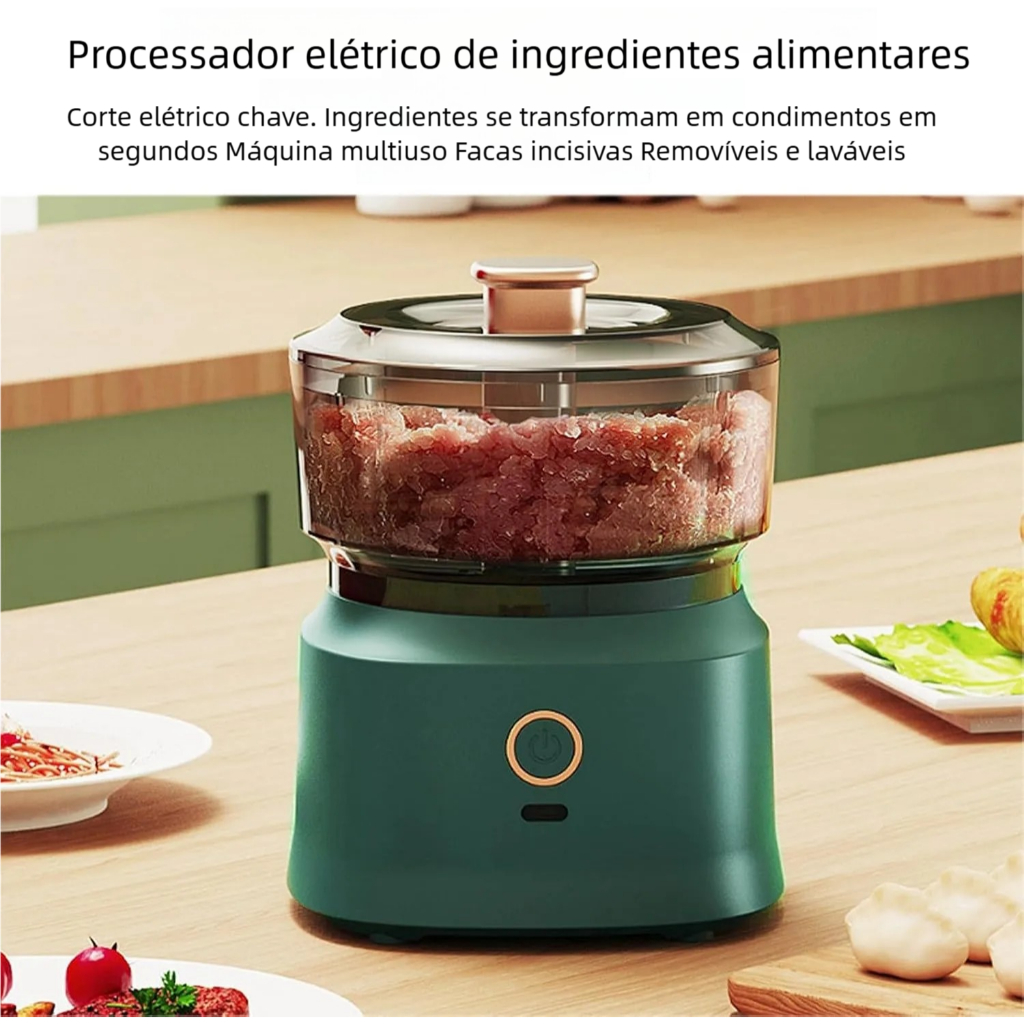 Moedor de Carne Elétrico Multifuncional 350ml - Facilite Sua