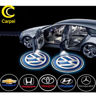 1 par Lâmpada LED Sem Fio Para Carro/Projetor De Luz Laser com Marca de Carro Universal Decorativo em Oferta na Shopee