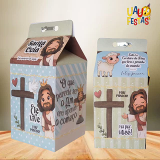 Até 30x Caixinhas Milk - Páscoa Jesus em Oferta na Shopee