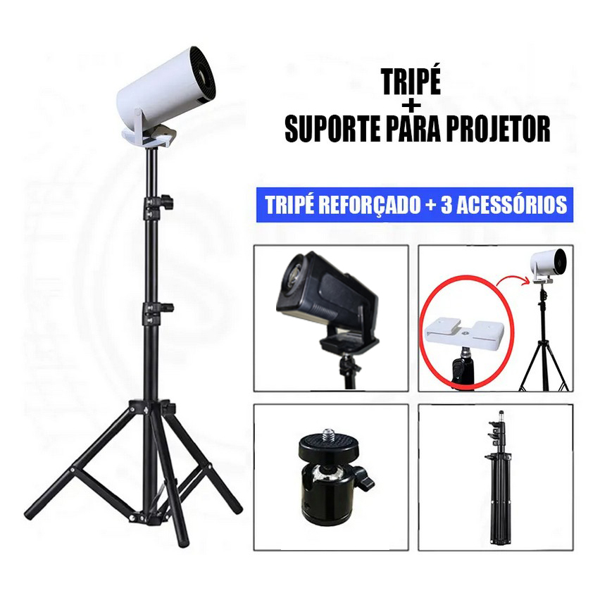 Tripé Suporte Para Projetor Universal HY 300, HY320, Celular Câmera Webcam Estúdio Iluminação Datashow