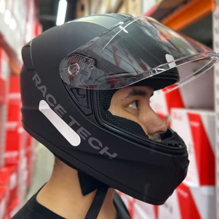 CAPACETE RACE TECH SUPER OFERTA EXCLUSIVO NOVO HIT MONOCOLOR PRETO TITANIUM + VISEIRA CRISTAL