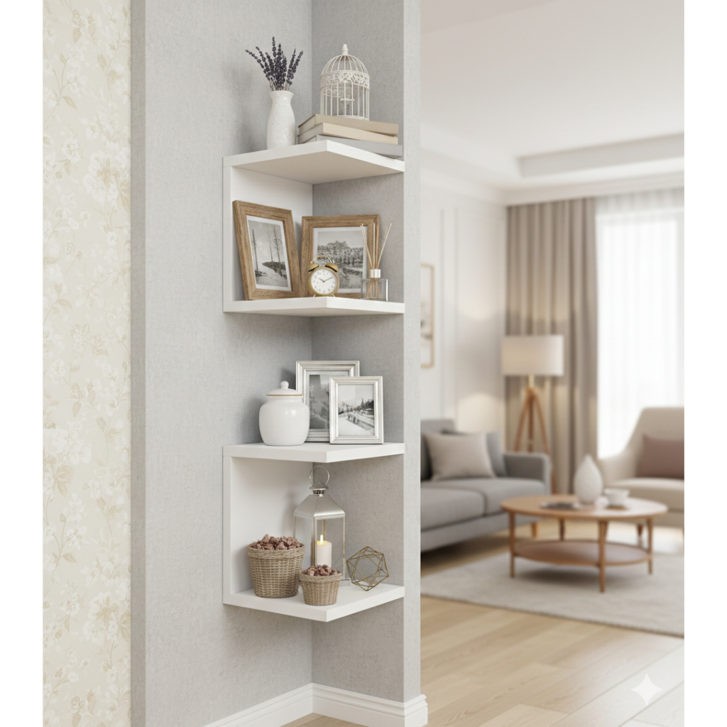 Prateleira de Canto Decorativa MDF Branco tx 15 mm – Para Livros ...
