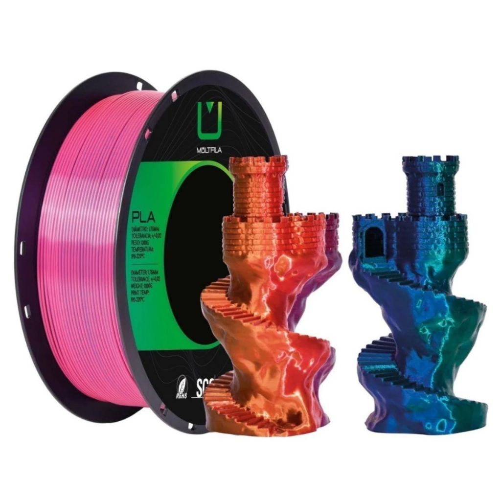 Filamento para Impressora 3d Pla Tri Color Multfila 1kg 1.75mm Diversas ...