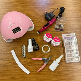 Kit Unha Gel Completo Cabine Sun 5 48W Digital + Lixadeira Elétrica Manicure Pedicure N° 15 em Oferta na Shopee