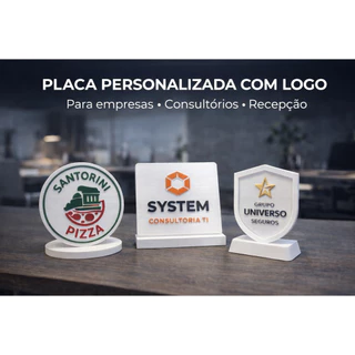 Placa, Troféu e Medalha Personalizada com Logo | Empresas, Clínicas e Eventos