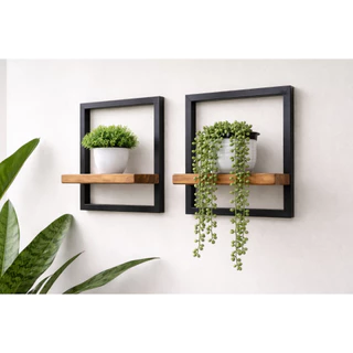 Prateleira Industrial Ferro Parede Amadeirado Decorativa Sala Cozinha em Oferta na Shopee