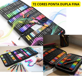 Canetinhas Bobbie Goods Coloridas Touch Caneta 2 em1 Ponta Fina Dual Pen Canetinha Colorir Desenho em Oferta na Shopee