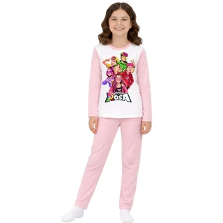 Pijama longo femenino infantil malha pp moda frio em Oferta na Shopee