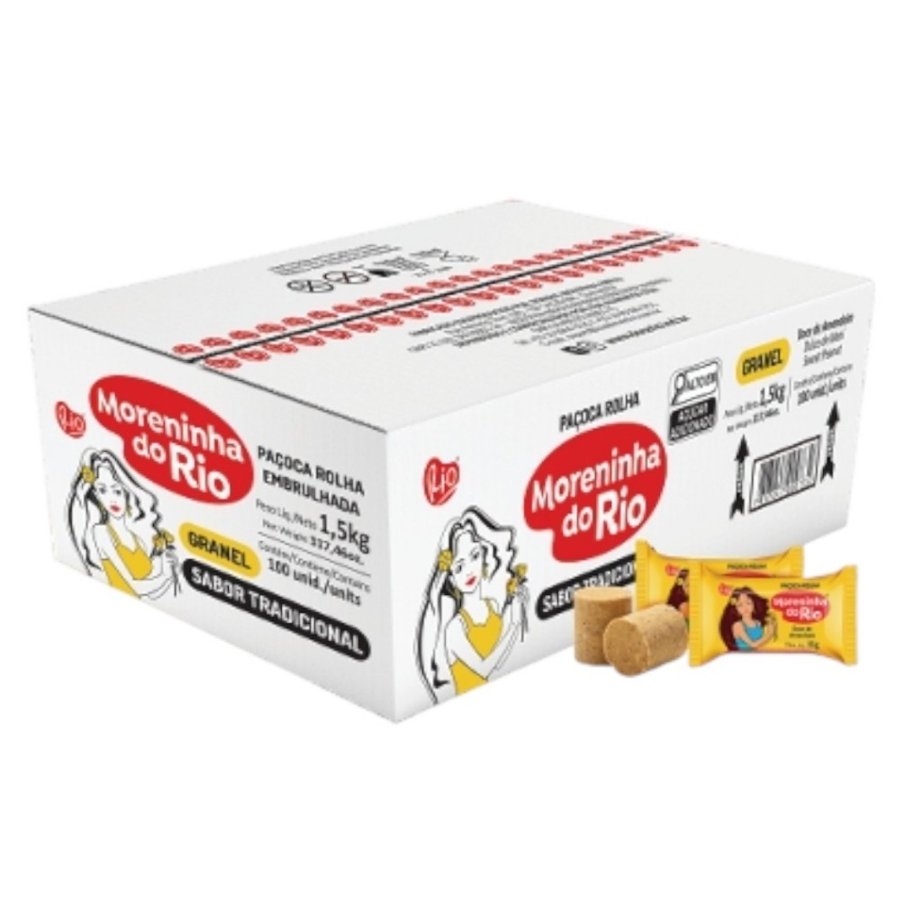 Paçoca Moreninha do Rio 1,5kg 100, 200, 300 ou 400 Unidades | Shopee Brasil