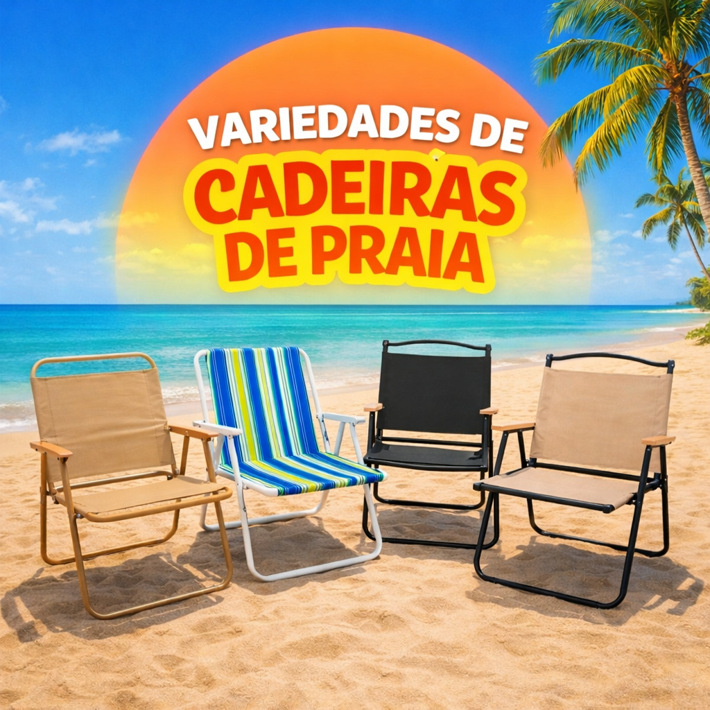 Cadeira De Praia Portátil Dobrável Cores Variadas Em Aço Leve Para ...