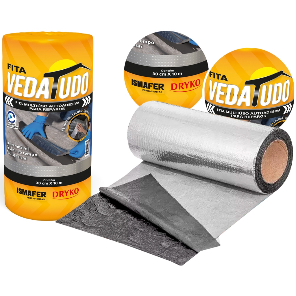 Imagem do produto Manta Asfáltica 30cm X 10m Auto Adesiva Aluminizada Fita Veda Tudo