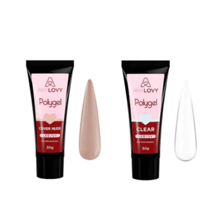 Kit 2 Polygel Cover Nude+Clear Transparente ANYLOVY em Oferta na Shopee