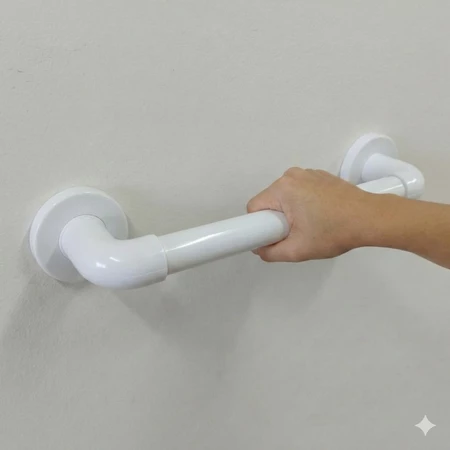 Barra de Apoio antiqueda para banheiro Inox Abs 30 a 80cm escada corrimão acessibilidade suporte idoso alça PCD
