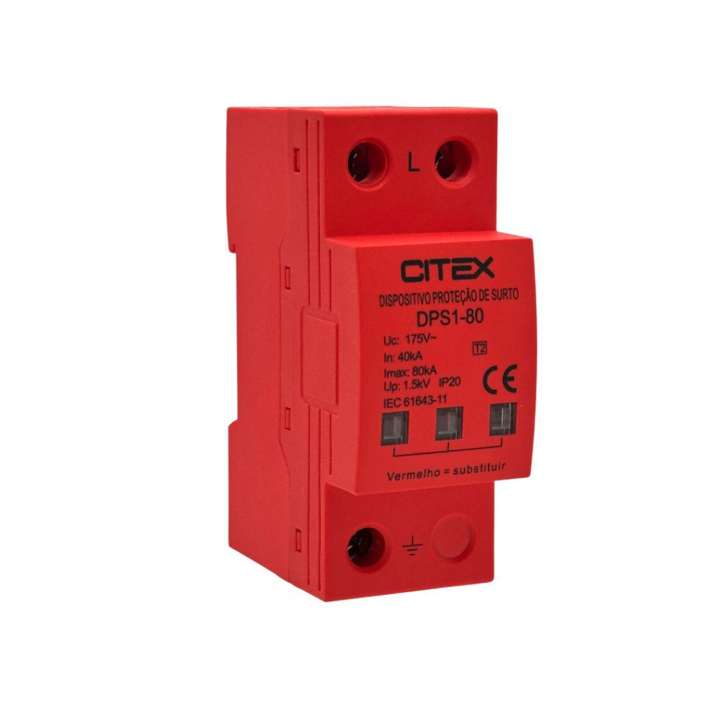 DPS 80KA 1P T2 175Vca DISPOSITIVO PROTEÇÃO DE SURTO CITEX DPS1-80-175 ...