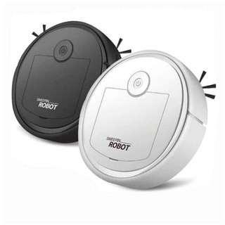 Robô Aspirador Inteligente Branco/Preto - Limpeza Automática e Design Compacto