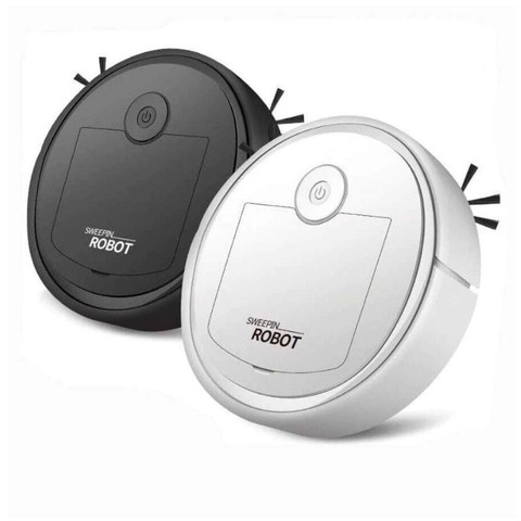 Robô Aspirador Inteligente Branco/Preto - Limpeza Automática e Design Compacto — foto 1 — Achou Levou Brasil