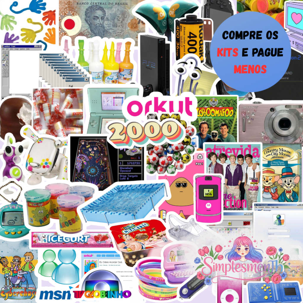 50 Stickers Anos 2000 | Adesivos Variados para Planner, Notebook e ...