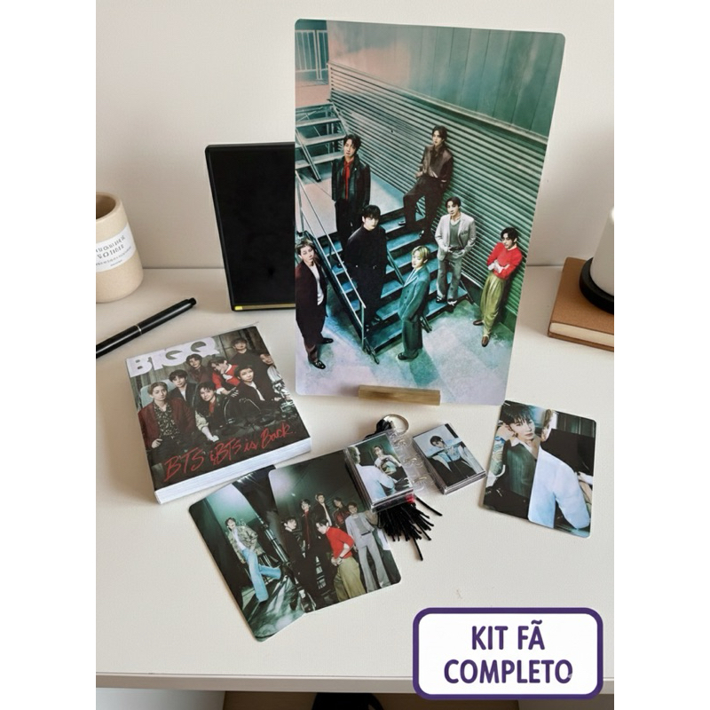 Kit Fã BTS Completo com Pôster + Photocards + Marca Página + Cards