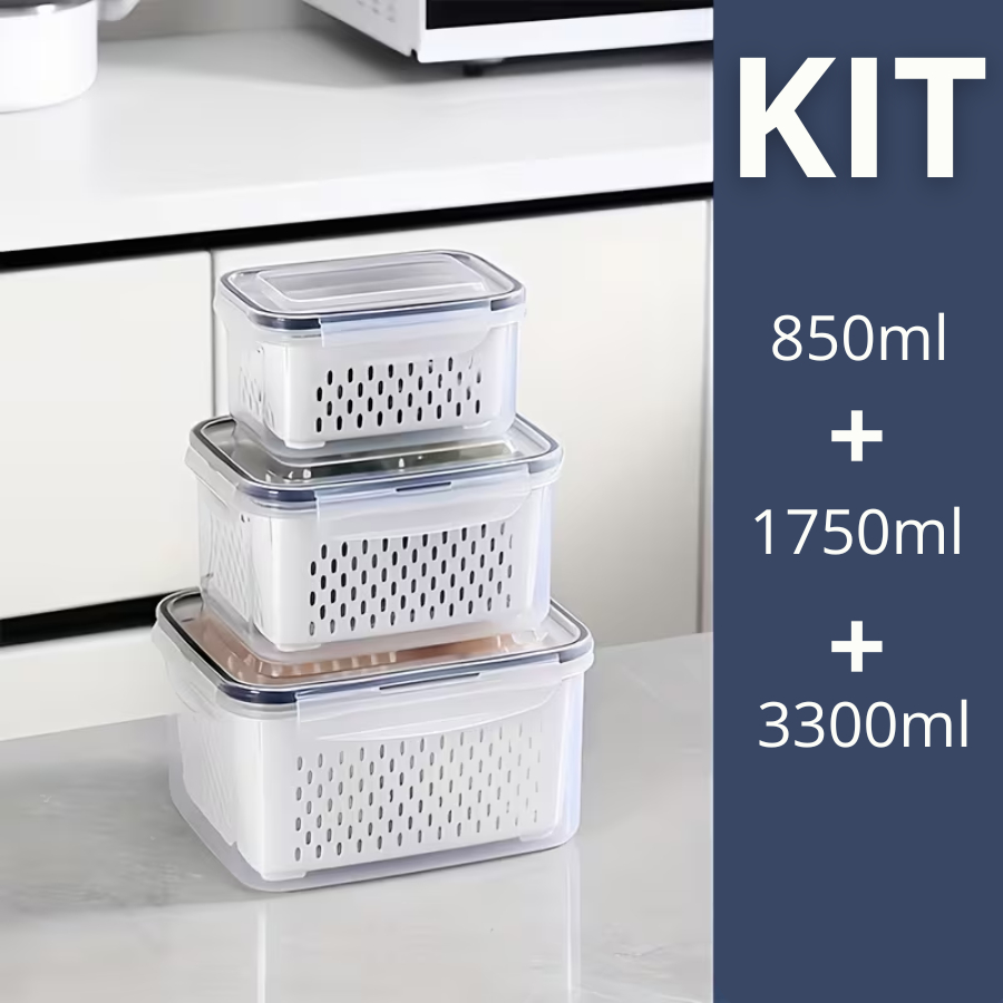 Kit 3 potes Organizadores Geladeira Organizador Alimentos Vegetais Cozinha Moderna | Shopee Brasil