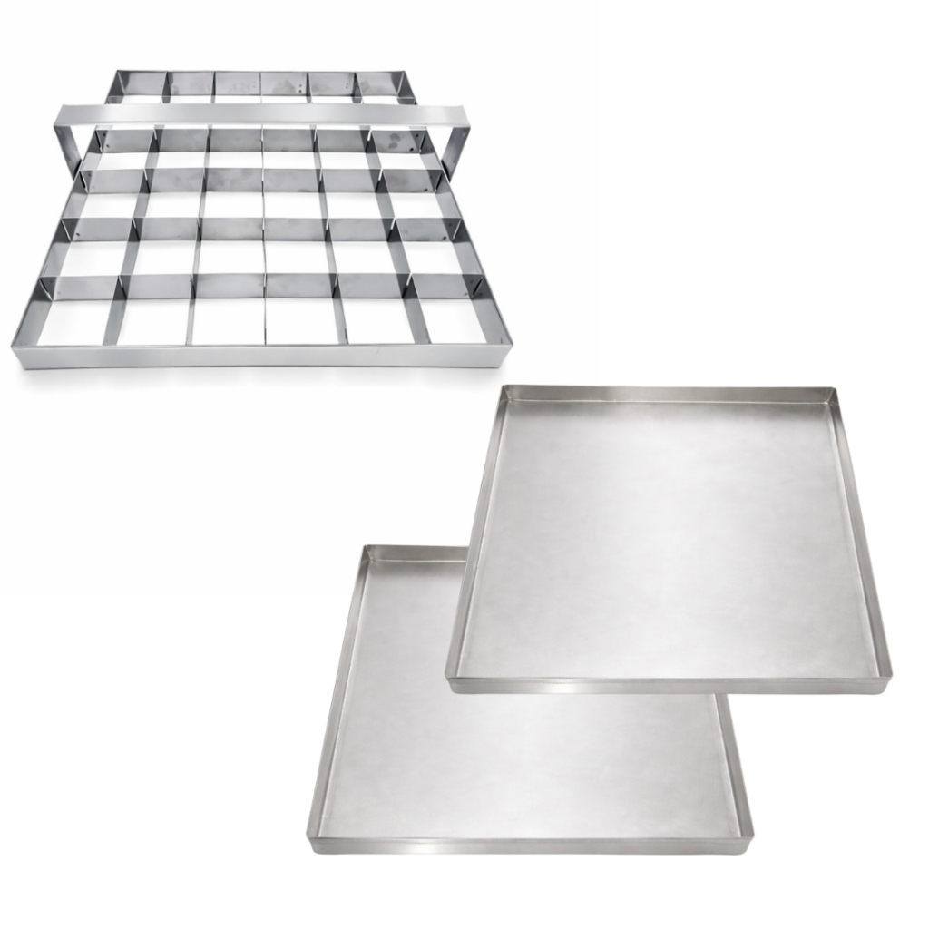 Kit Aro Cortador Brownie 36 Cavidades 6x6 + 2 Formas 35x35x3