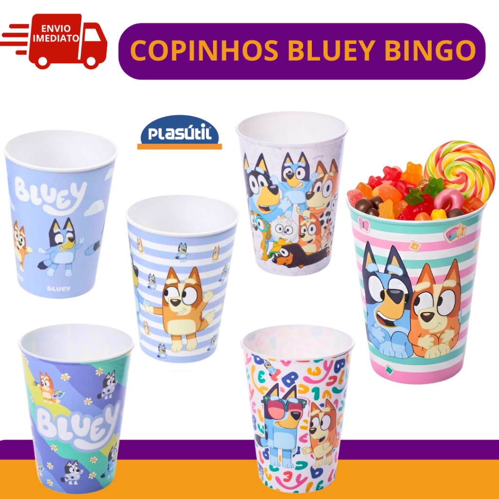 Copinhos Bluey Diversas Estampas 320cm Para Lembrancinhas de Festa ...