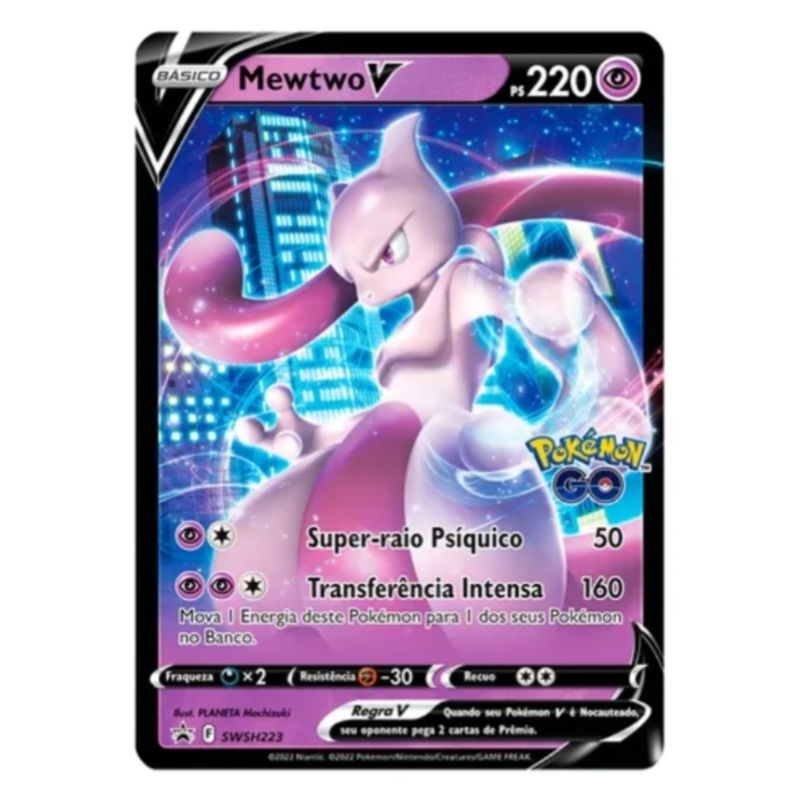 Mewtwo V Promocional SWSH223 Carta Pokémon Ultra Rara Original TCG