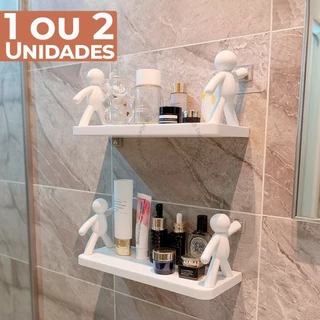 Suporte Plástico Adesivo 1 ou 2 Un Sem Furo Decoração Sala Cozinha Banheiro Prateleira Organizador em Oferta na Shopee