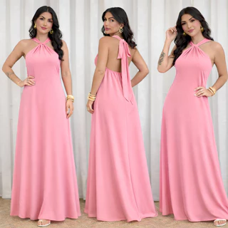 Vestido Social Longo Feminino Festa  Casamento Luxo Evento  Casual em Oferta na Shopee