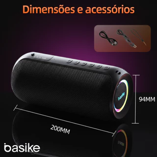 Caixa de som Bluetooth 5.2 Portatil Subwoofer Tws 4 Formas Basike 30w em Oferta na Shopee