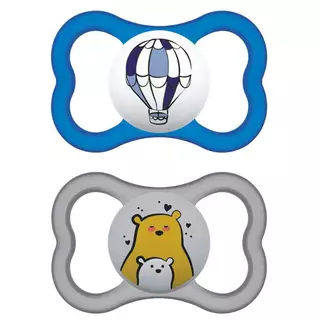 Kit Com 2 Chupetas Supreme Bico de Silicone 16m+ Azul - MAM em Oferta na Shopee