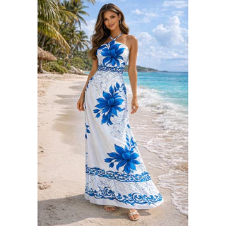 Vestido longo feminino. em Oferta na Shopee