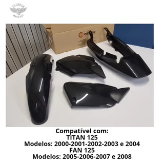 Kit Carenagem Wester FAN 125 2005, 2006,2007 e 2008/ TITAN 125 2000,2001,2002,2003 e 2004 Preto Inj em Oferta na Shopee