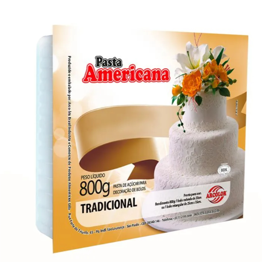 Pasta Americana Tradicional Branca Arcolor 800g