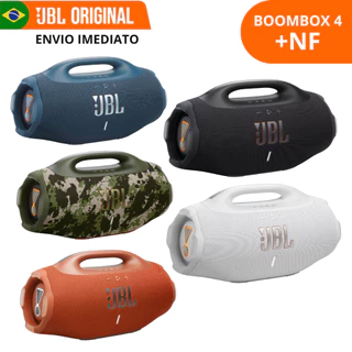 Caixa de Som JBL Boombox 4 Preta/Squad/Branca/Azul/Marrom/Laranja a Prova D'agua, 200W RMS e 34h de Reprodução BT com NF em Oferta na Shopee