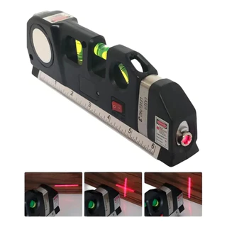 Nível Laser Profissional Spmilk Pro 3 Estágios + Trena 2,5m + Régua 15cm Alta Precisão