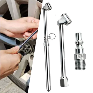 Kit Calibrador Medidor de Pressão 150psi E Bico Encher Pneu c/ Pino de Engate 1/4" Rosca Macho
