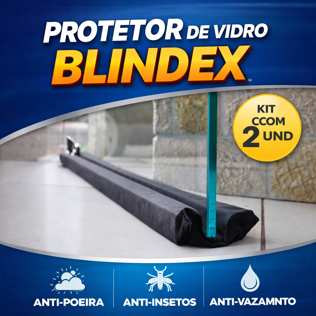 Kit 2 Protetores Veda Porta Vidro Blindex 50 Cm Até 2,10 cm Metros ...