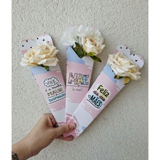 10 Portas Rosa Feliz dia das Mães colorido lembrancinha embalagem em Oferta na Shopee