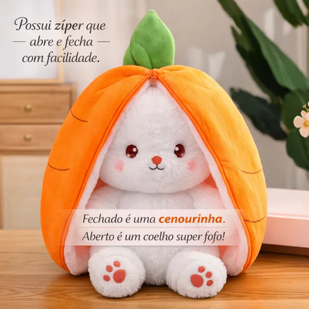 Coelhinho de pelúcia 2 em 1 Bob antialérgico macio orelhudo