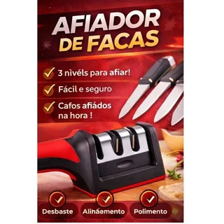 Afiador de Facas Profissional 3 Estágios | Amolador Manual com Base Antiderrapante em Oferta na Shopee