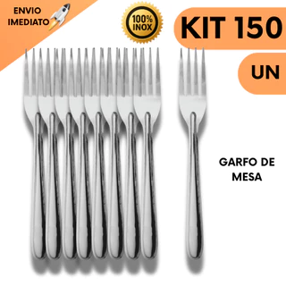 Kit 150 Garfos De Mesa Em Aço Inox Resistente Para Buffet Cozinha Restaurante Casa Bares Jantar