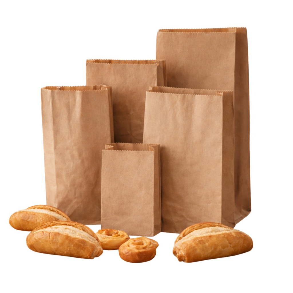 500 UNI Saco Para Pães De Papel Kraft Mix P/ 250g, 500g, 1kg