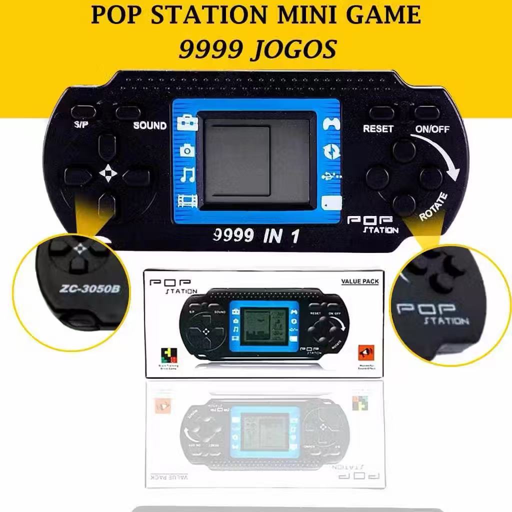Pop Station Mini Game Portátil BRINDE 9999 jogos em 1 Console Retro ...