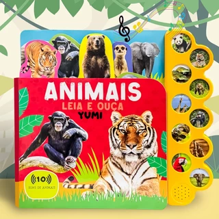 Livro Infantil Educativo Gigante Animais | Animais do Mundo Interativos | 10 Sons Capa Dura Premium em Oferta na Shopee