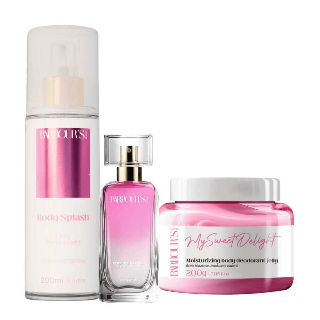 Kit Body Splah Geleia Hidratante Perfume Capilar My Sweet Delight ...