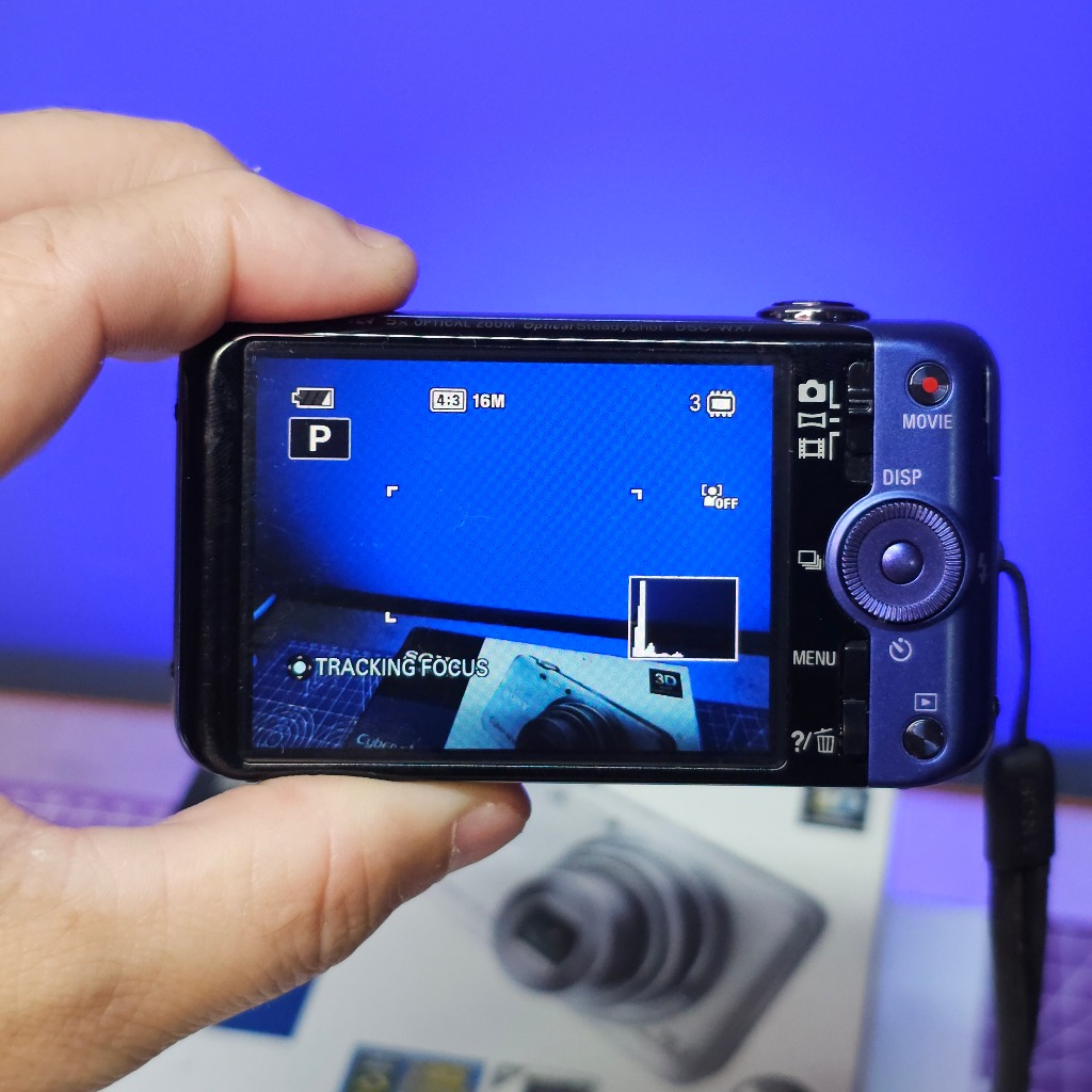 Câmera Sony Cyber-shot DSC-WX7 Azul completa 16gb id202 | Shopee