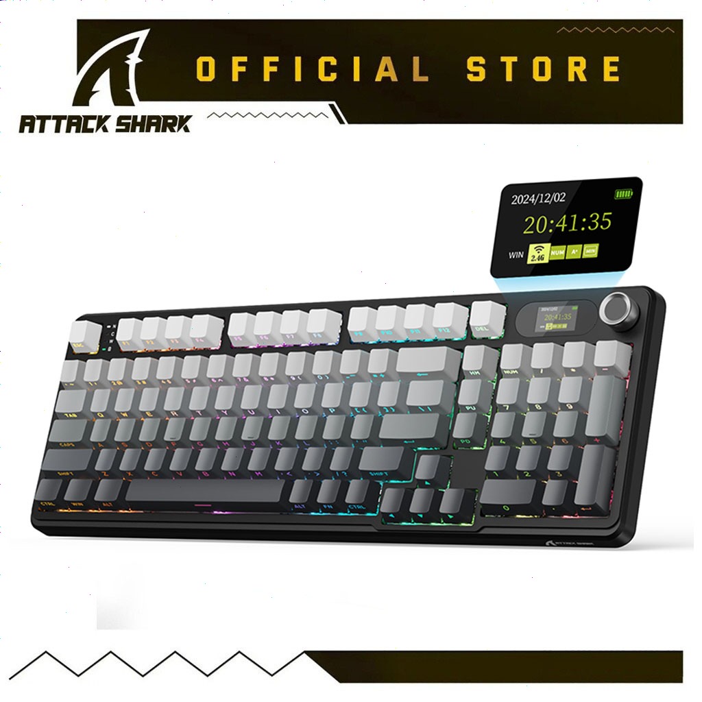 ATTACK SHARK X98PRO Wireless Gaming Keyboard 99 Keys Wireless Mechanical Keyboard with LED Color Display & Number Pad