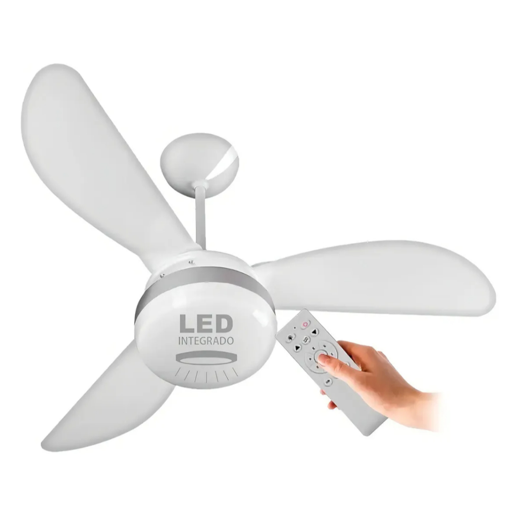Ventilador De Teto Inverter Fênix Led 3 Pás Silver Com Controle Remoto ...