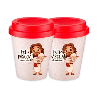 Kit Com 2 Lembrancinha de Páscoa Copo Bucks De Café 350ml Frase Cristã Evangélica em Oferta na Shopee