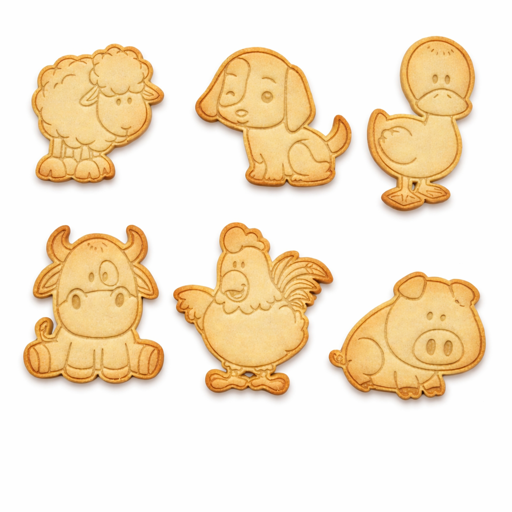 Kit 6 Cortadores de Biscoito Infantil Animais Fofinhos Corta